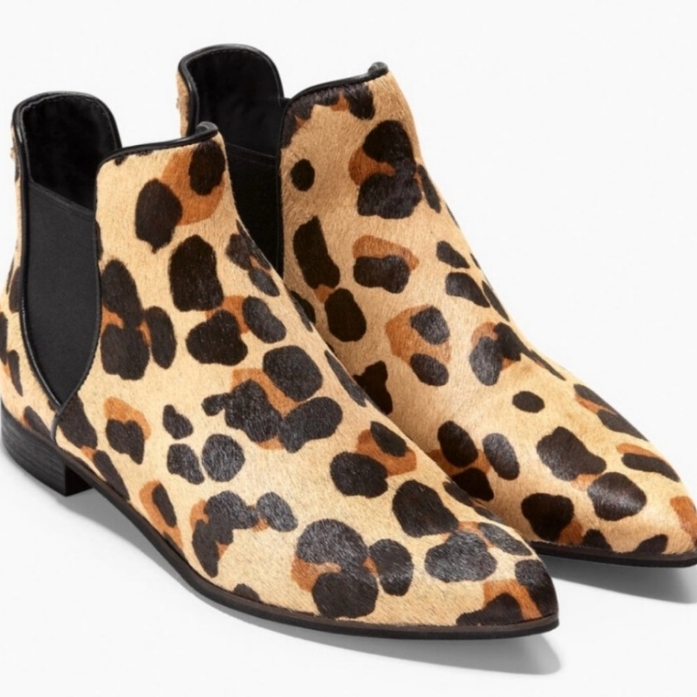 NWOT Cole Haan Hara Jaguar Print Genuine Calf Hair Chelsea Bootie